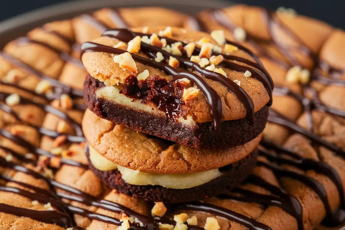 Freshly Baked Brookies with Brownie and Cookie Layers